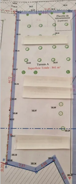 Caromb plot of land, 861 m2